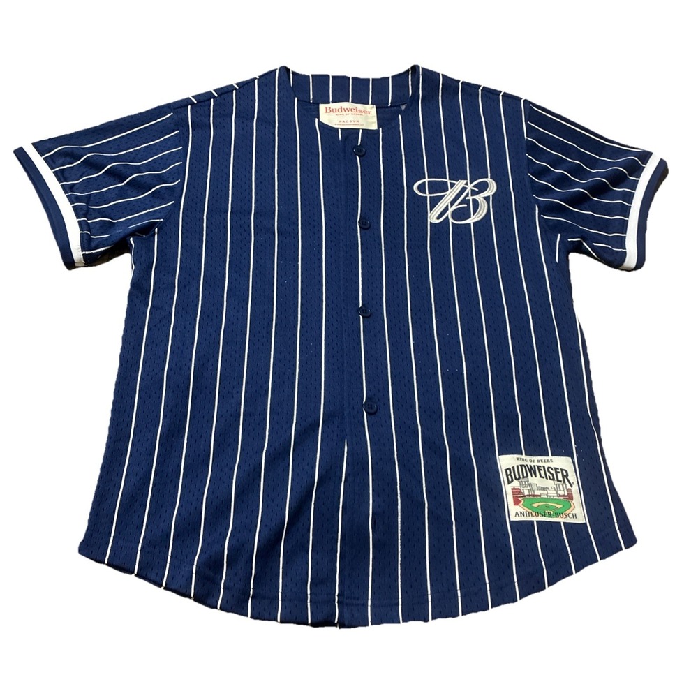 Budweiser Beer x Pacsun Jersey Men's Size S Blue Baseball Team Embroidered #76